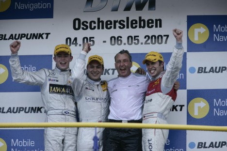 Det historiske podie - tre brugtvognskørere indtog Oschersleben
